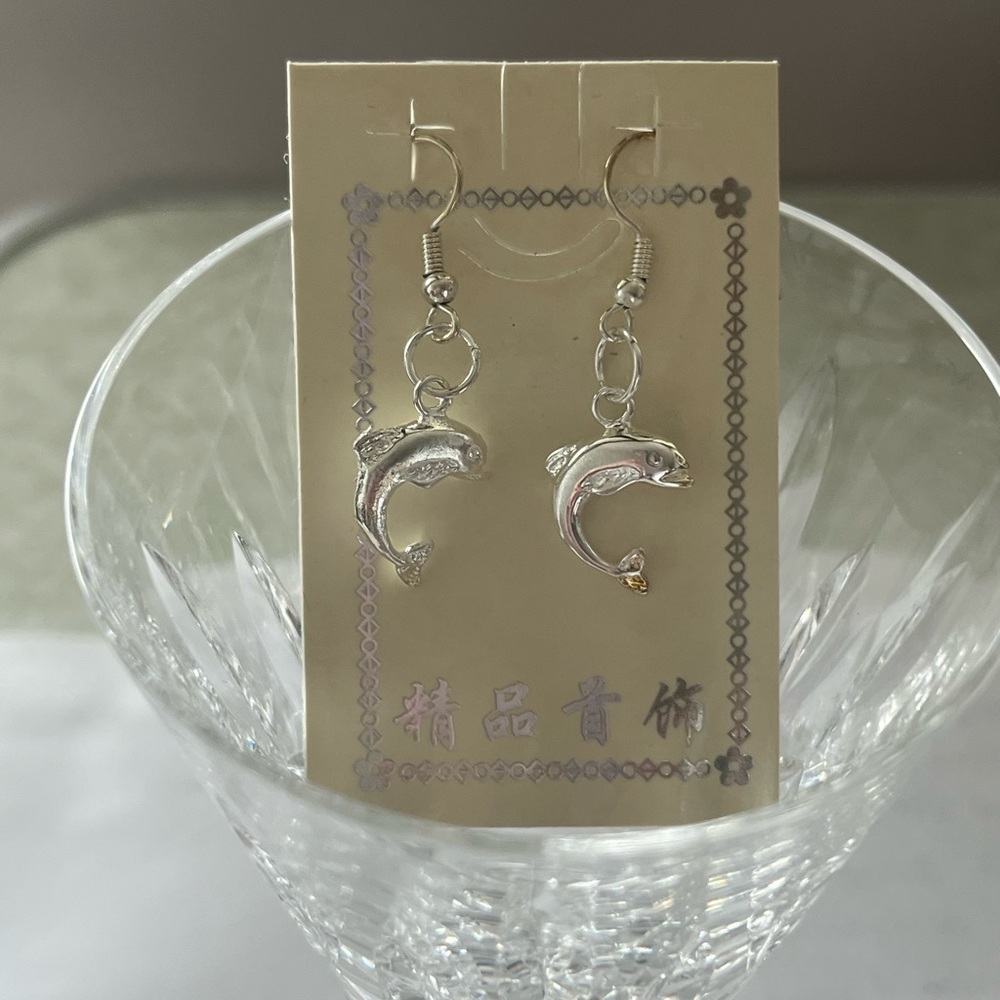 Sterling Silver Dolphin Earrings